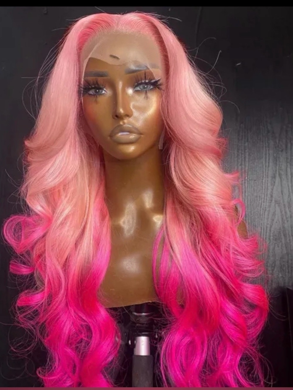 Pink Ombre Lace Front Wig - Pastel to Hot Pink Waves